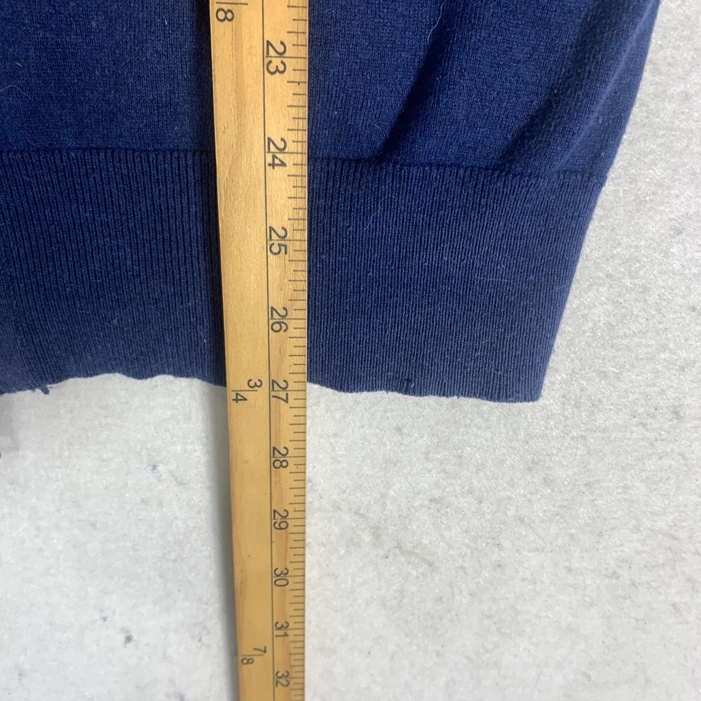 Banana Republic Men Navy Blue Full Zip Sweater Cardigan Medium Cotton Silk - Picture 9 of 9